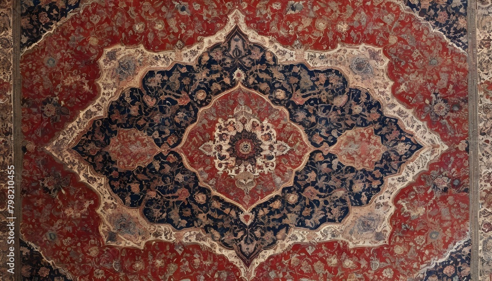 A Close Up Of An Intricate Persian Carpet With It Upscaled 3