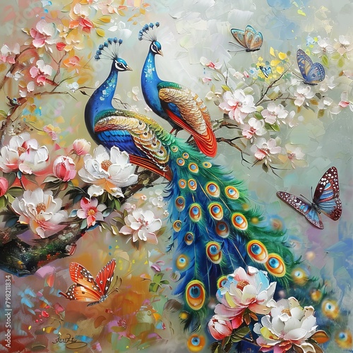 the image of the two peacock 3d