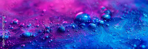 A close up of a blue and purple water droplet pattern, AI