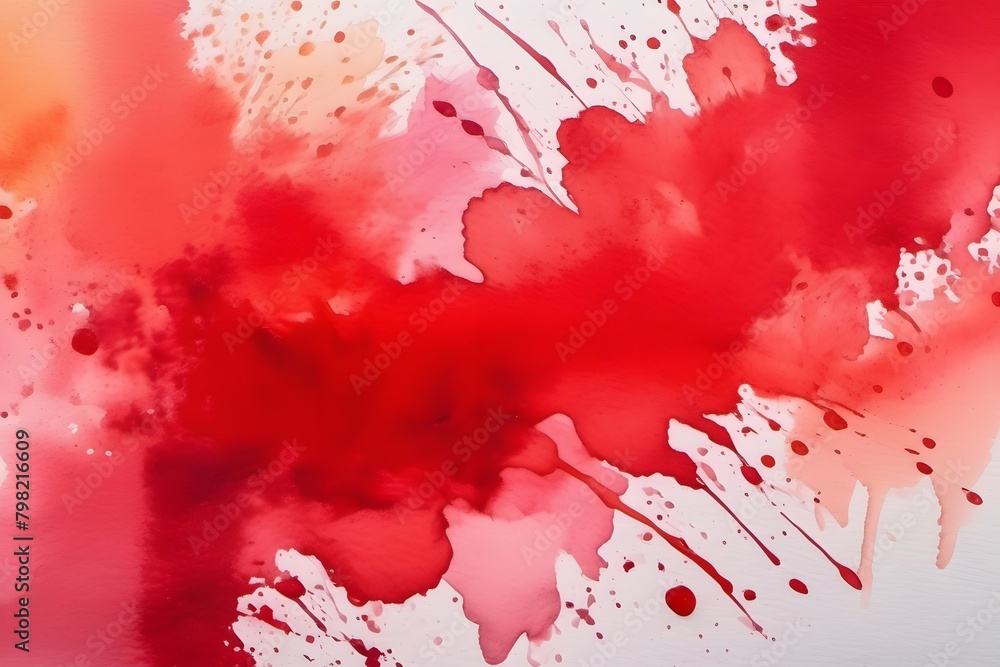 Red watercolor bleeds and blooms on wet paper, creating a mesmerizing blend of hues that dance and merge in a fluid and organic symphony. Red watercolor bleeds and blooms on wet paper, creating a mesmerizing blend of hues that dance and merge in a fluid and organic symphony.