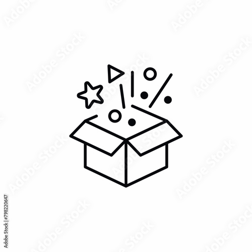 unboxing package fun confetti icon