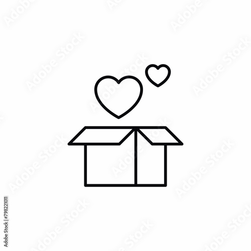 unboxing box package heart valentines icon