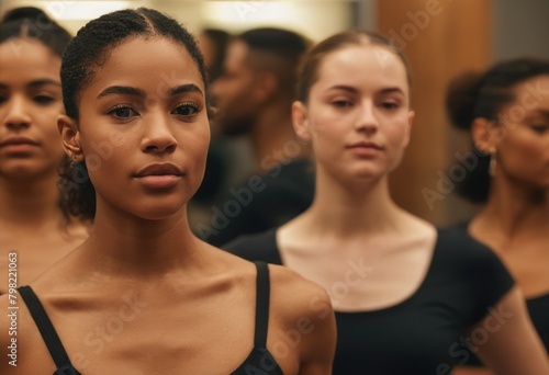 Ballet dancers prepare backstage before a performance. The anticipation and artistry of dance.