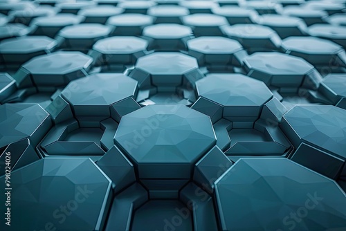 Futuristic 3D hexagon matrix evolving with geometric precision