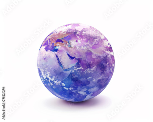 A purple earth with a white background.