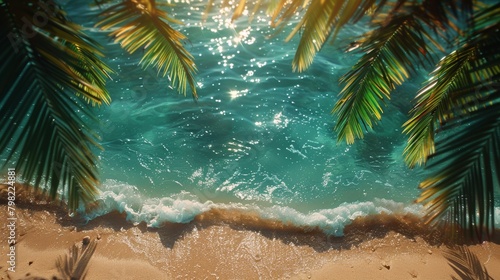 Palm Trees and Ocean at Beach