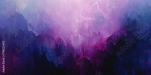 A painting of a stormy sea with purple and blue tones. The mood of the painting is intense and dramatic photo