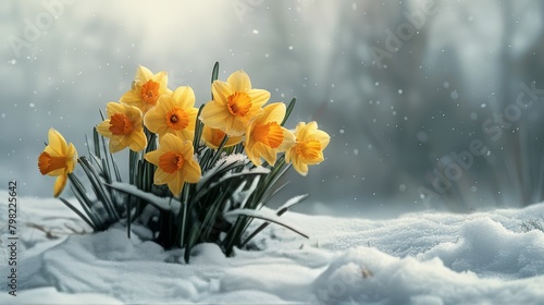 Flowers Sitting in Snow