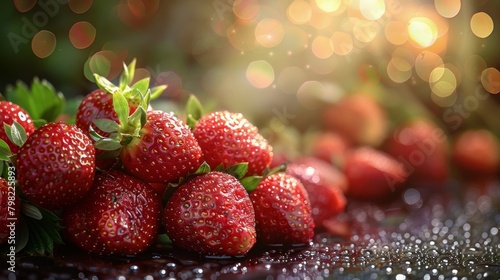 Group of Strawberries on Table