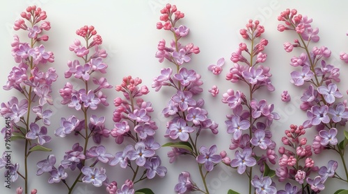 Group of Purple Flowers With Green Leaves