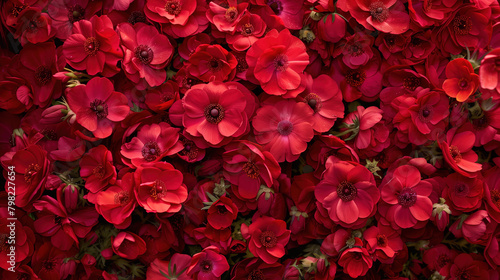 A background adorned with vivid crimson blooms © Vlad
