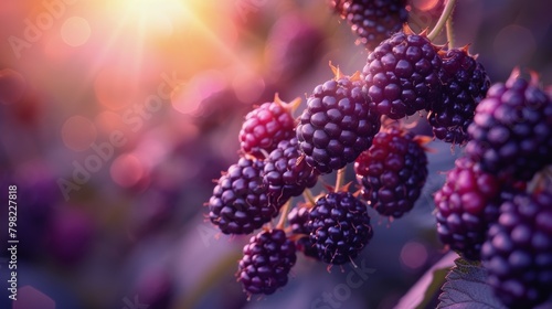 Bunch of Raspberries Hanging From Tree