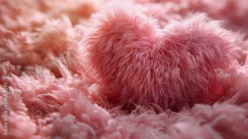 Heart Shaped Stuffed Animal on Pink Blanket