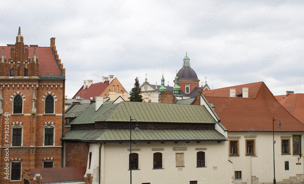 Obraz premium View of the old town on a spring day. Krakow.Poland.