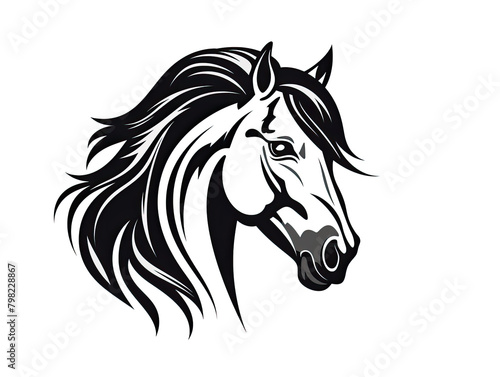 Logo horse designed in black white
