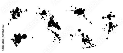 Set of abstract stains  blots  splashes and smudges.Vector graphics.
