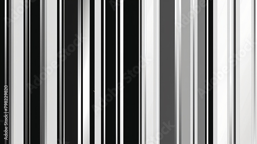 Jet Black and Silver Striped Line Repeating Pattern 