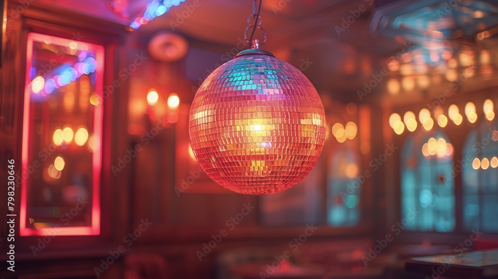 Fototapeta premium Disco Ball Hanging in Room