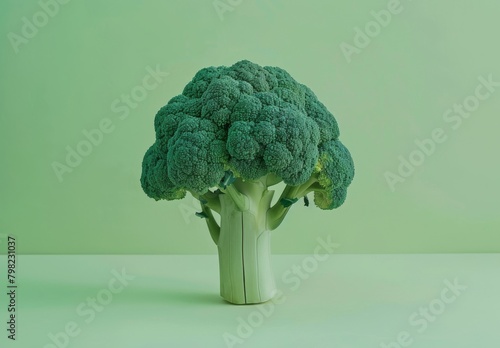 Vegan minimal art featuring broccoli