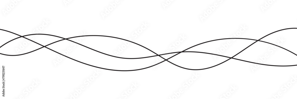 Thin line wavy background. Abstract black lines wave curve motion on white background vector Stock Vector Thin line wavy background. Abstract black lines wave curve motion on white background vector Stock Vector
