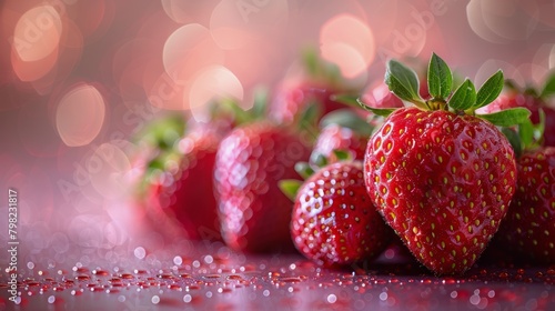 Group of Strawberries on Table