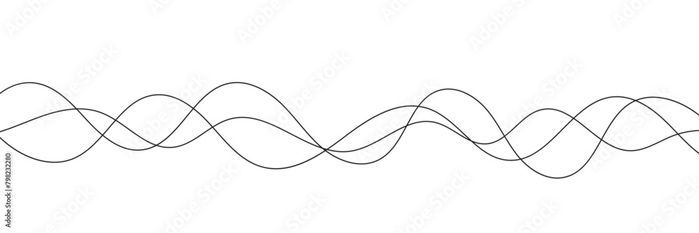 Thin line wavy background. Abstract black lines wave curve motion on white background vector Stock Vector Thin line wavy background. Abstract black lines wave curve motion on white background vector Stock Vector