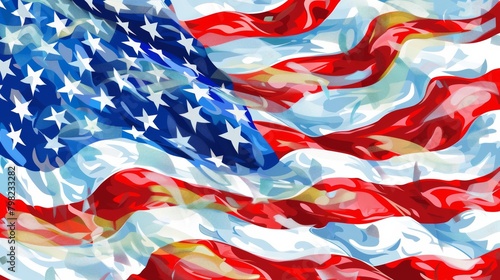 American flag illustartion at Independence day
