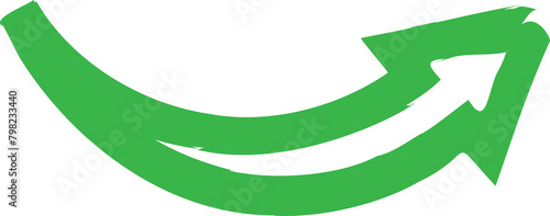 abstract green arrow icon with transparent background, arrows brush