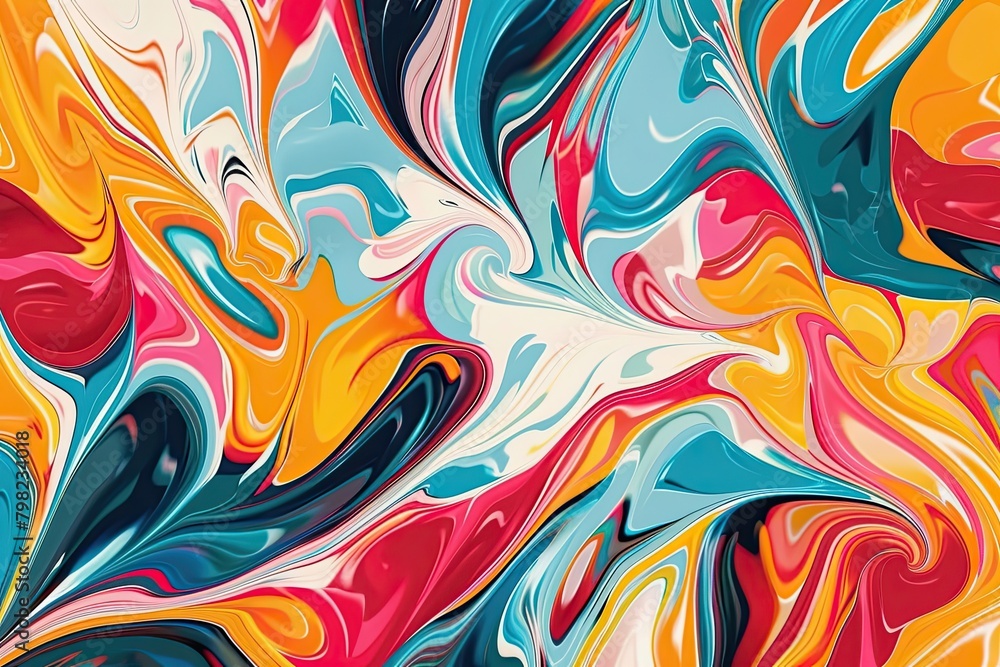 Mesmerizing abstract patterns blending seamlessly in a colorful ebru-style backdrop