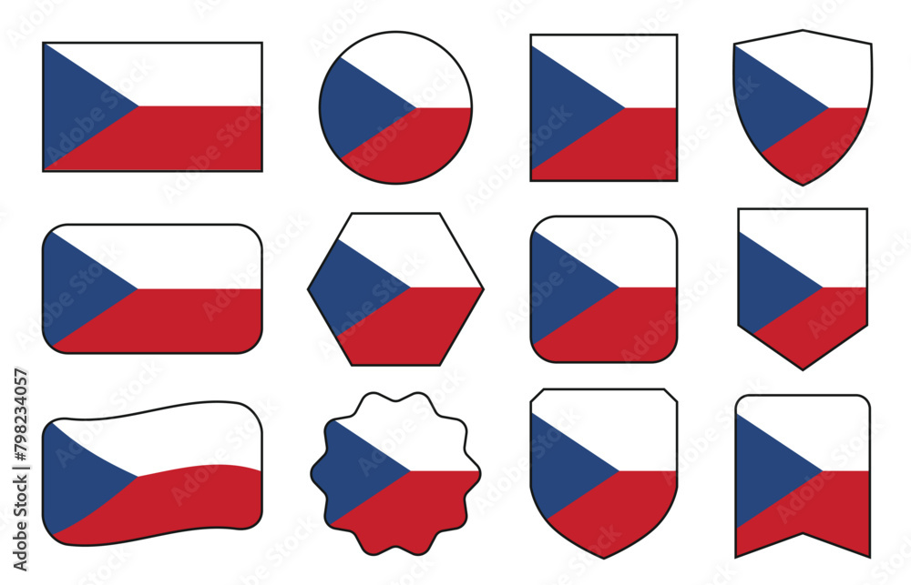 Vector Flag of Philippine in modern abstract shapes, waving, badge, design template