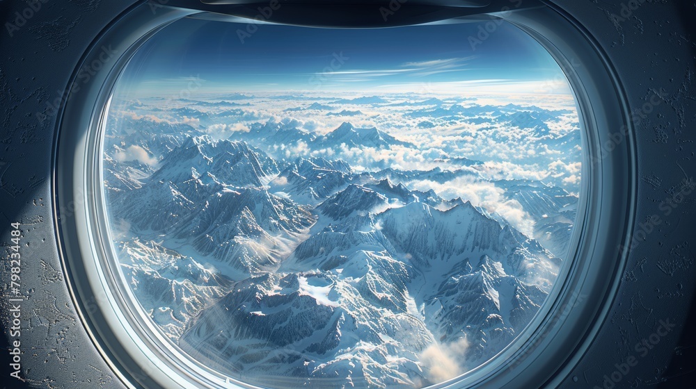 View of Mountain Summit in Sky View of Mountain Summit in Sky