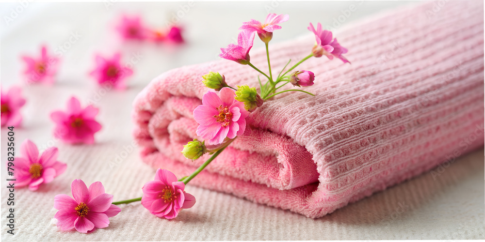 Towel, pink, pink towel with flowers, cute background, flowers, background, wallpaper, fabric, pink flowers, macro, minimalism Towel, pink, pink towel with flowers, cute background, flowers, background, wallpaper, fabric, pink flowers, macro, minimalism