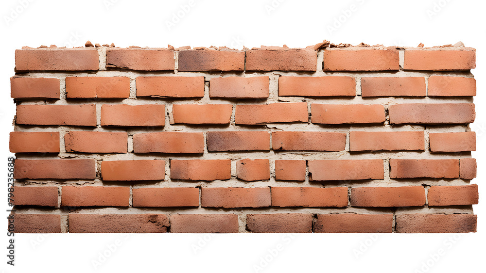 Obraz premium Old Brick Wall Isolated on Transparent Background
