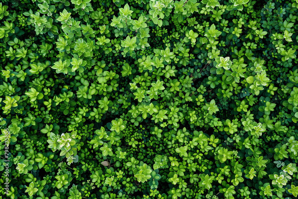 Top view of a young green forest in spring or summer Top view of a young green forest in spring or summer