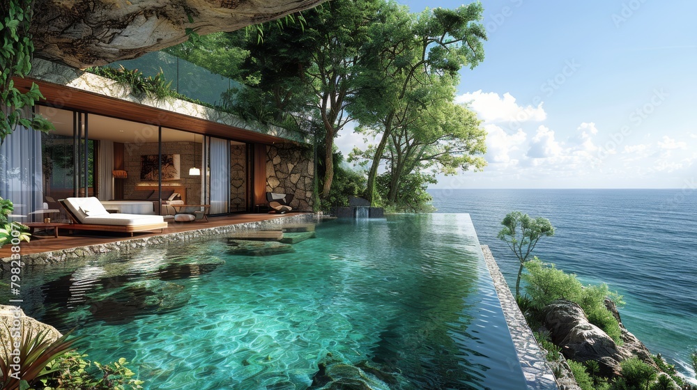 Obraz premium Island House With Pool