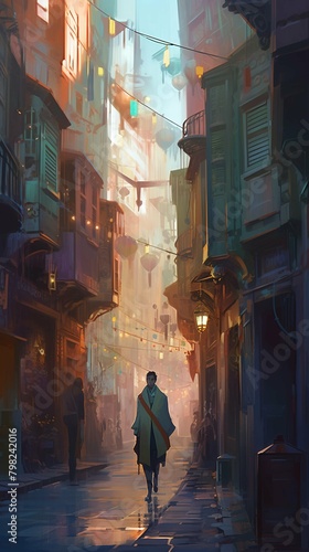 A person walking in valorant city
