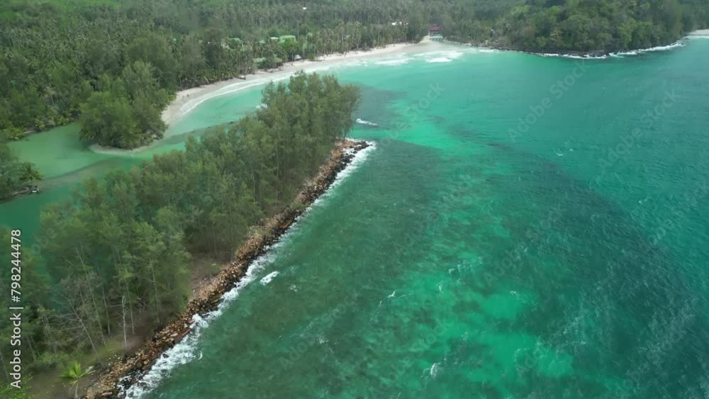 Aerial video of tropical coastline of Koh Kood in Ocean Bay, Thailand Aerial video of tropical coastline of Koh Kood in Ocean Bay, Thailand