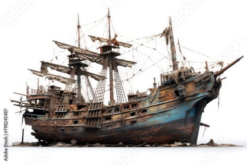 Junk ship watercraft shipwreck sailboat. photo