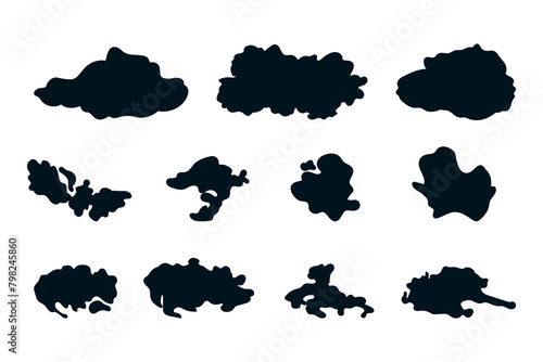 Abstract cloud shape silhouette collection. Modern trendy liquid background vector