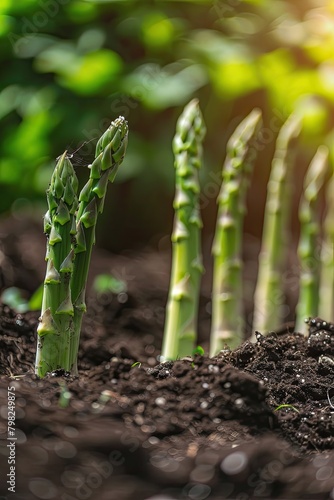 asparagus growing close-up. selective focus