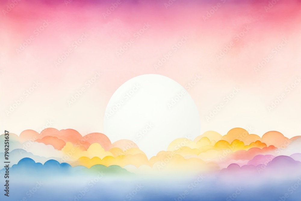 Minimal rainbows skyscape with shape edge in bottom border nature landscape sunlight. Minimal rainbows skyscape with shape edge in bottom border nature landscape sunlight.