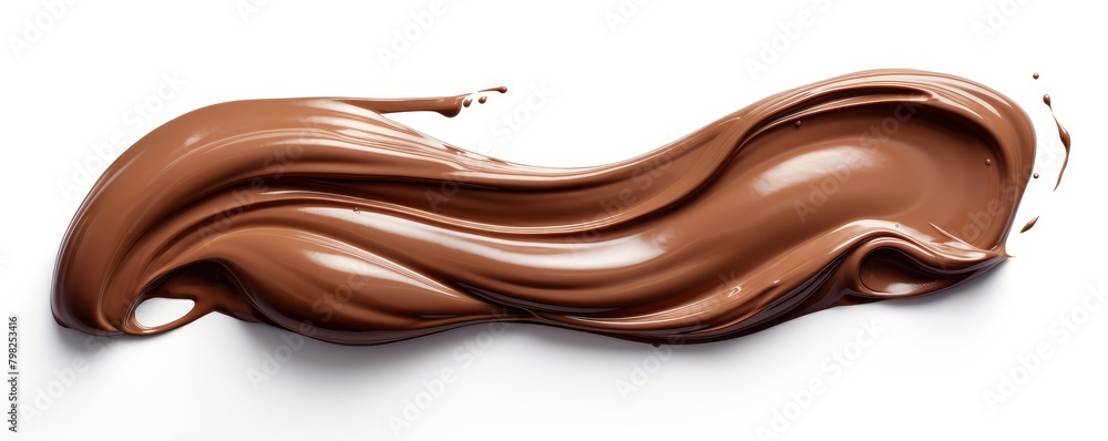 Smooth wave of melted chocolate on white Smooth wave of melted chocolate on white