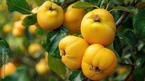 Wallpaper Mural quince close-up on a tree. selective focus Torontodigital.ca