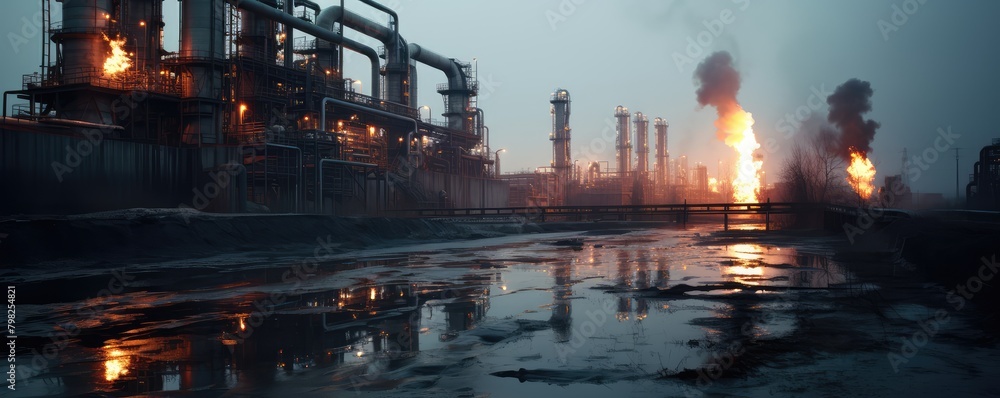 Industrial complex in stormy weather Industrial complex in stormy weather