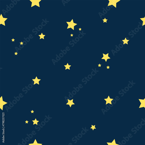 Celestial, Starry night seamless pattern, endless texture background