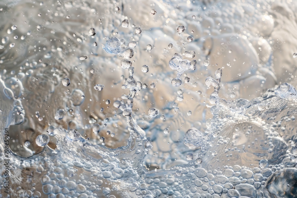 Close-up of water bubbles in a pan, perfect for cooking or science concepts Close-up of water bubbles in a pan, perfect for cooking or science concepts