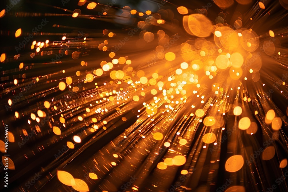 Intricate Web of Fiber Optic Cables Transmitting Data Signal Intricate Web of Fiber Optic Cables Transmitting Data Signal