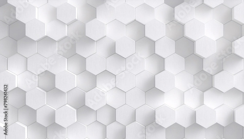 Fototapeta Naklejka Na Ścianę i Meble -  White geometric hexagonal honeycomb shape texture background 3d