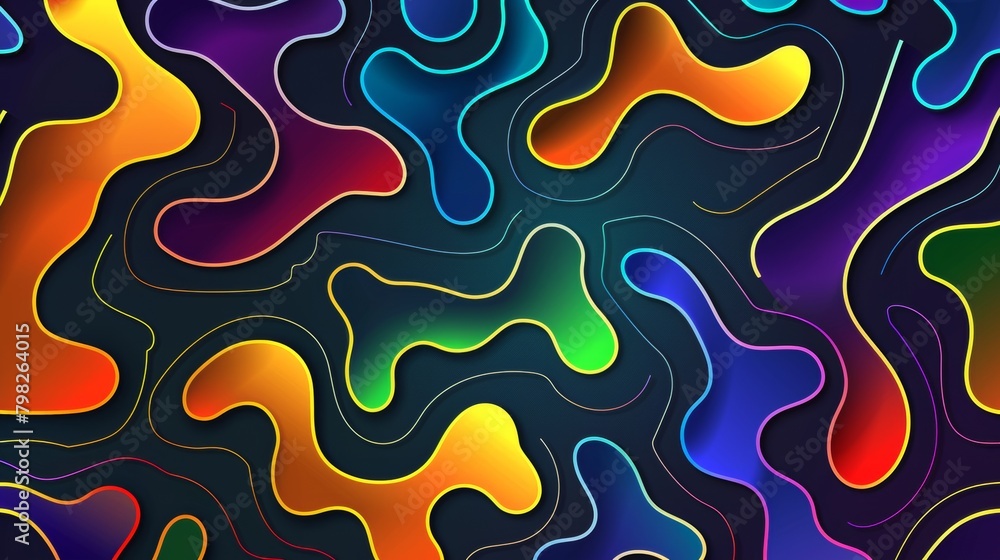 Vibrant abstract waves with neon gradient colors Vibrant abstract waves with neon gradient colors
