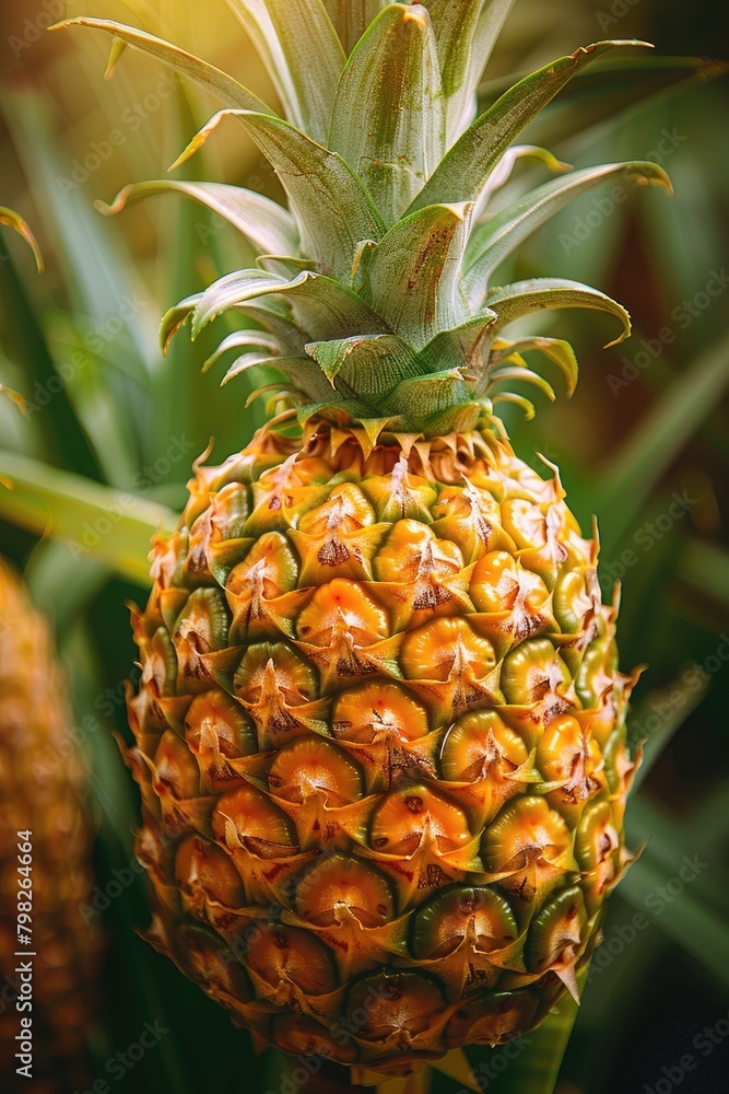 pineapple close up. selective focus pineapple close up. selective focus
